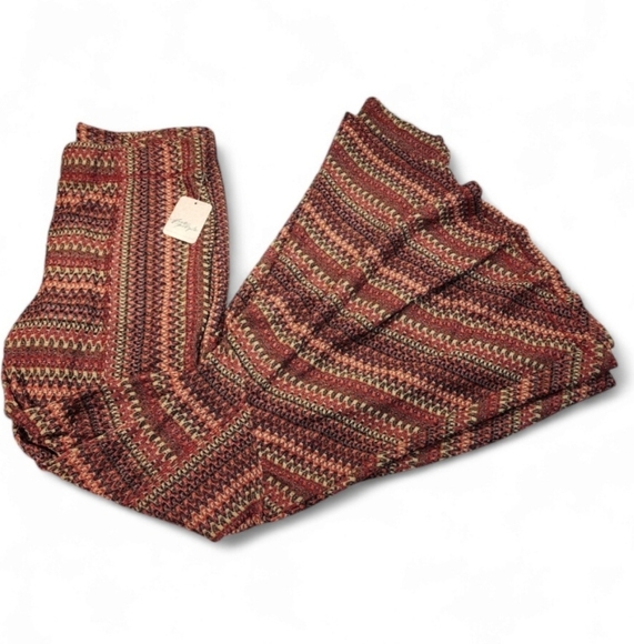 Nwt! Anthropologie Free People zig zag crochet knit flared bell pull on pants - Picture 2 of 11